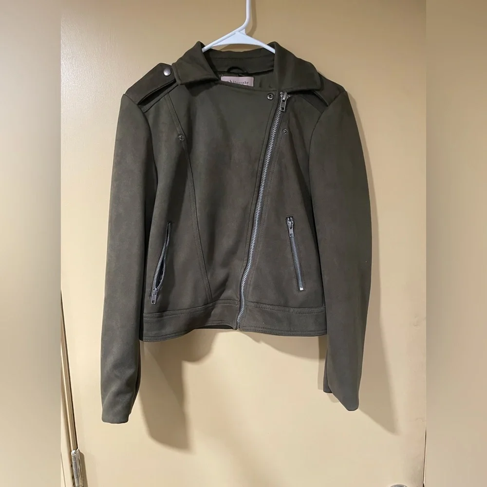 Philosophy Olive Faux Leather Jacket